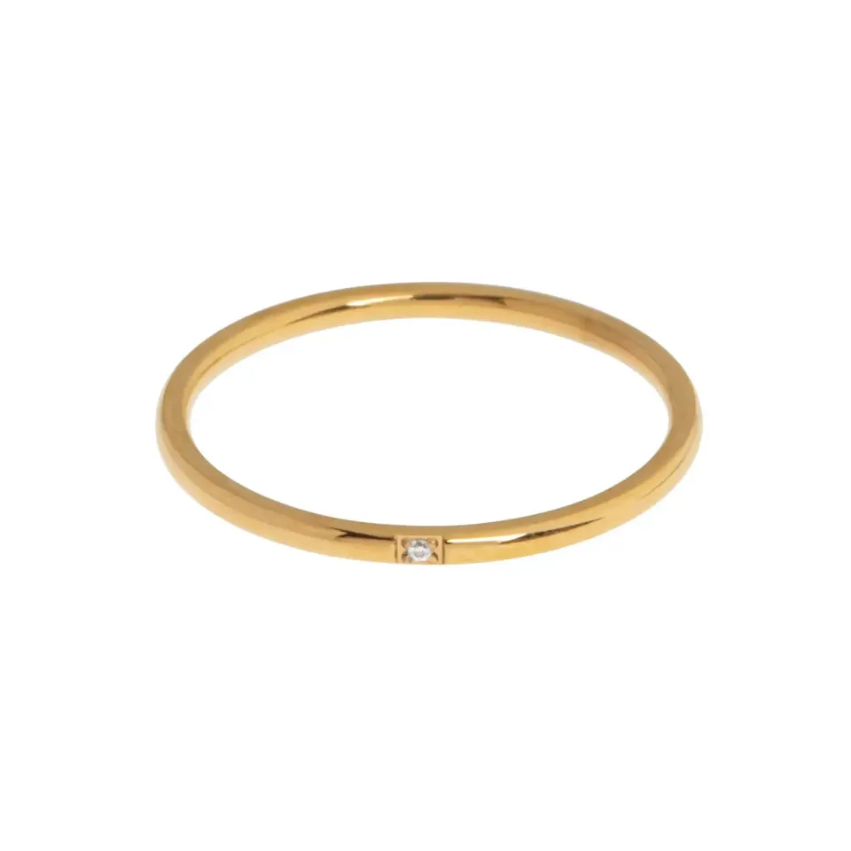 TIMI OF SWEDEN Evi Petite Crystal ring guld vandtæt