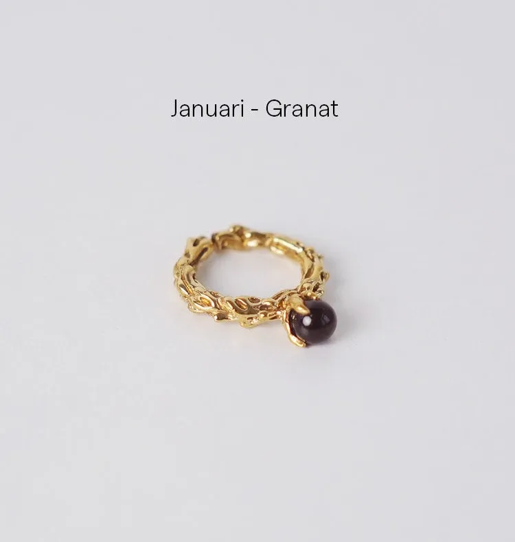 Wos Bedazzled månedssten ring messing guld