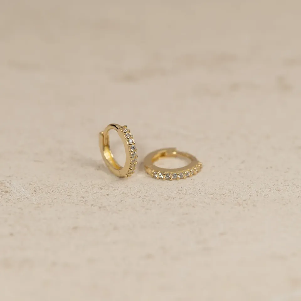 Sisi Copenhagen Alissa Crystal 10mm creoler 9 kt zirkonia