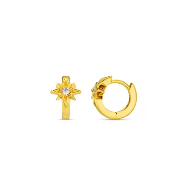 Orelia Crystal Starburst micro hoop øreringe guld
