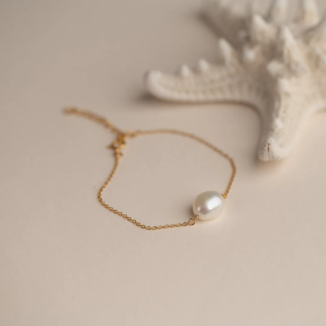 Sisi Copenhagen Noella Pearl armbånd forgyldt barokperle