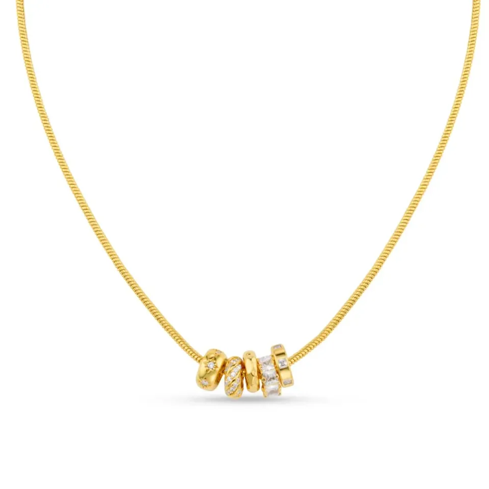 Orelia Mixed Crystal Thread halskæde guld med krystal
