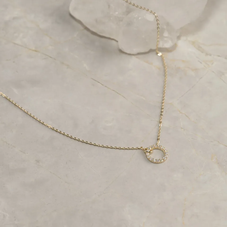 Sisi Copenhagen Gloria halskæde guld 9 kt med zirkon