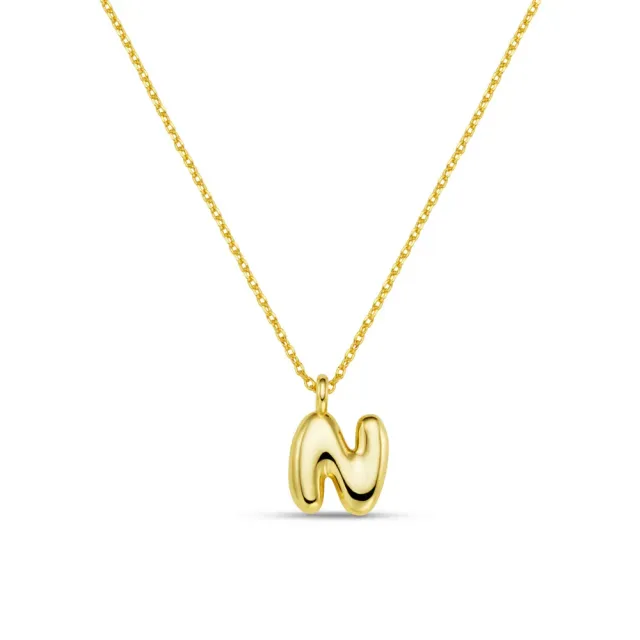 Orelia Bubble Initial N halskæde guld bogstav
