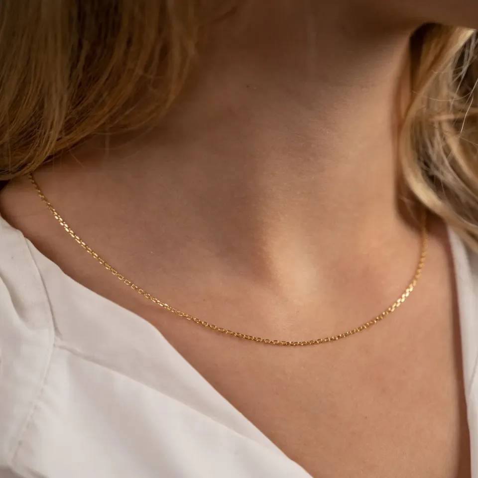 Sisi Copenhagen Simple Link halskæde 9 kt guld 1,4 mm