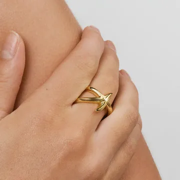 TIMI OF SWEDEN Joan Starfish ring forgyldt