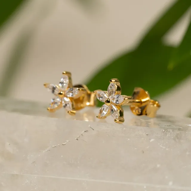 Sisi Copenhagen Bellis Crystal ørestikker forgyldt zirkonia