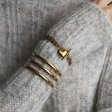 TIMI OF SWEDEN Norma Triple armbånd rustfrit stål vandtæt