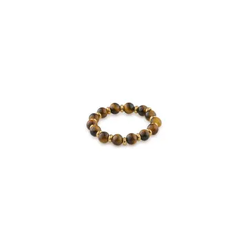 TIMI OF SWEDEN Stone and Bead ring forgyldt sten