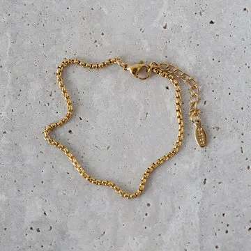 TIMI OF SWEDEN Nori Link armbånd stål guld 16+3 cm unisex