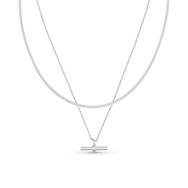 Orelia LUXE Crystal T-Bar & Snake halskædesæt sølv