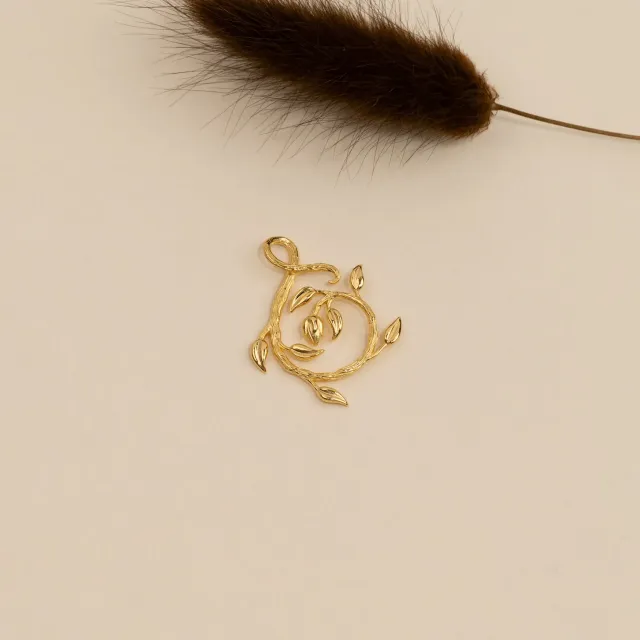 Sisi Copenhagen Eden Swirl vedhæng forgyldt organisk 30mm