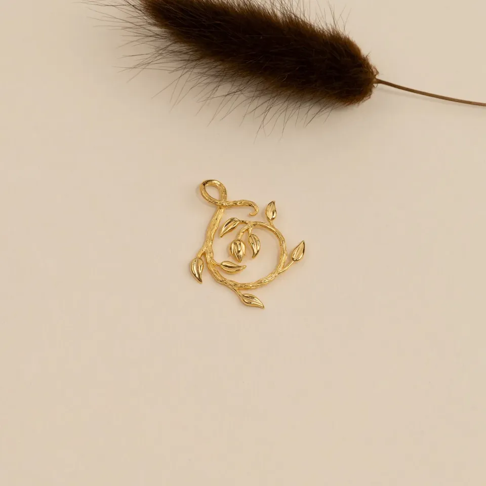 Sisi Copenhagen Eden Swirl vedhæng forgyldt organisk 30mm