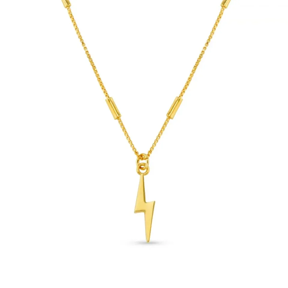 Orelia Lightning Charm halskæde guld lyn vedhæng