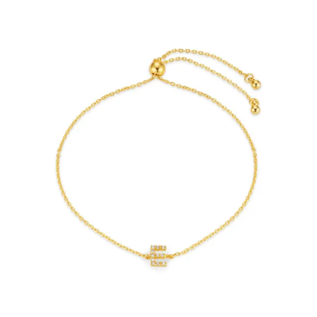 Orelia E Pavé Initial Slider armbånd guld E