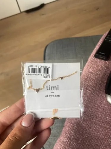 Timi of Sweden Sarah hjerte armbånd stål forgyldt 18cm