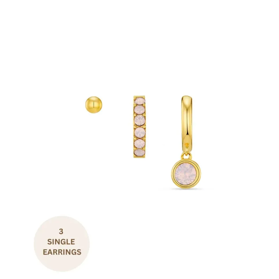 Orelia Rose Water Ear Stacking øreringe forgyldt 3-pak