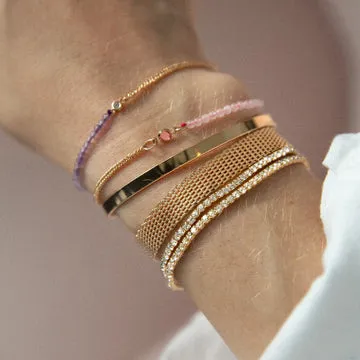 TIMI OF SWEDEN Isa armbånd grøn turmalin forgyldt