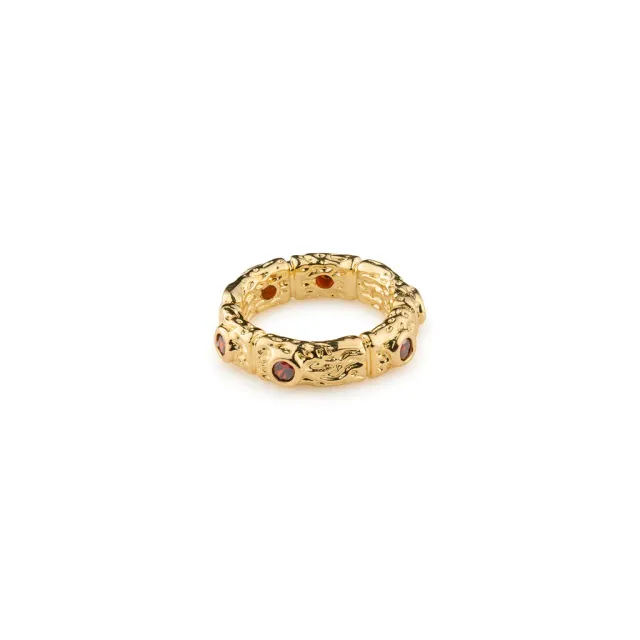 TIMI OF SWEDEN Camille ring rød krystal guld