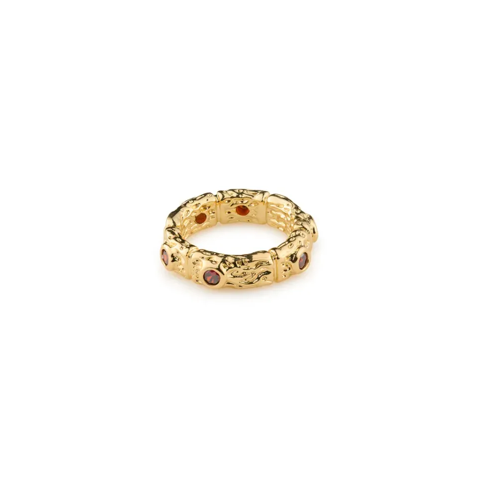 TIMI OF SWEDEN Camille ring rød krystal guld