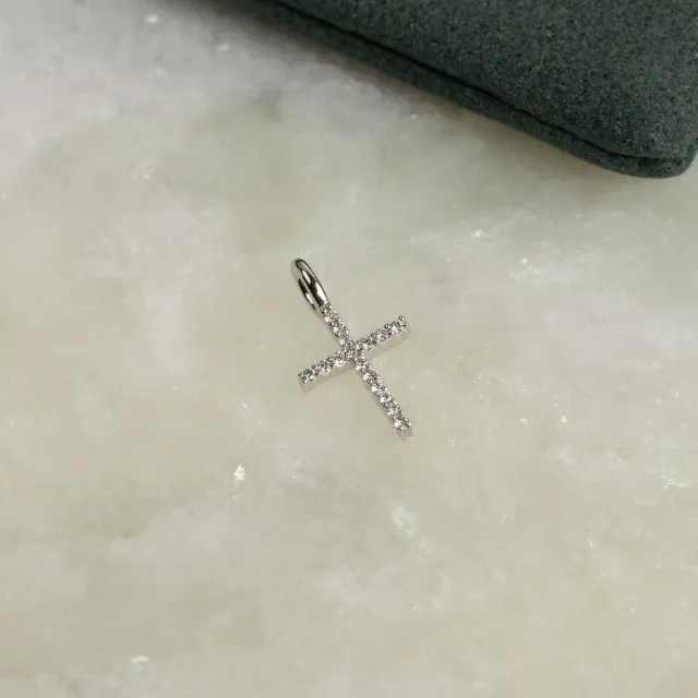 Sisi Copenhagen korsvedhæng hvidguld 14 kt 0,08 ct