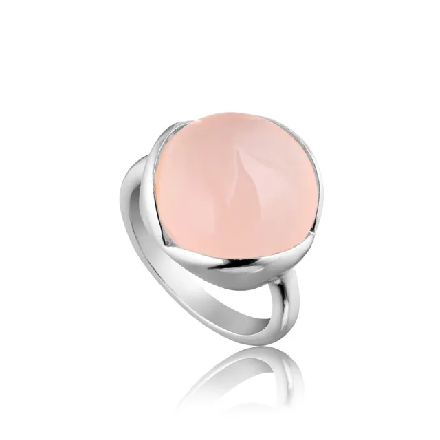 Bykjaergaard Glory ring stor rosa kalcedon