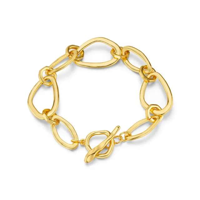 Orelia Organic Oval Link T-Bar armbånd guld chunky