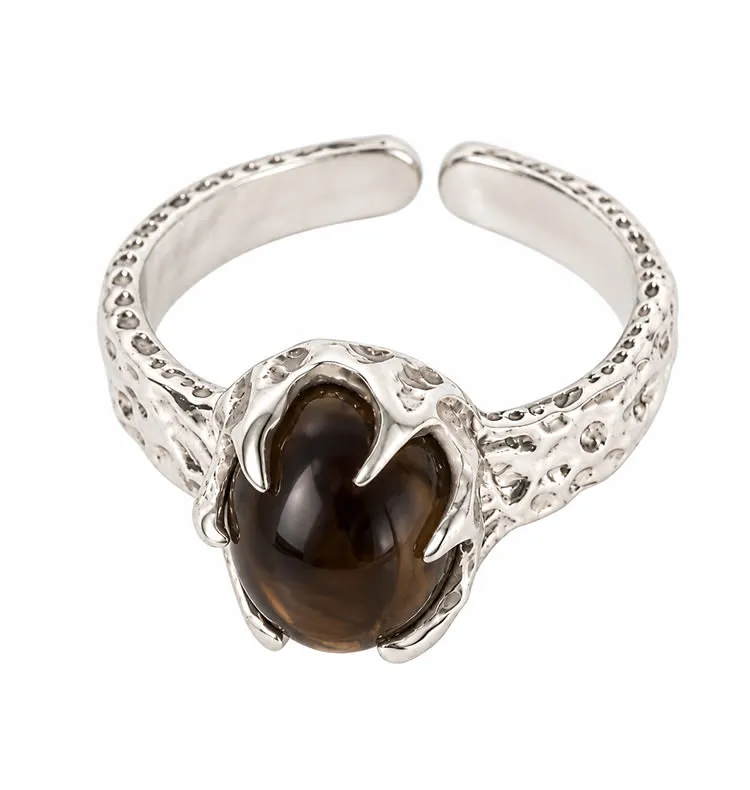 Wos Grip ring sølv røgkvarts 17 mm