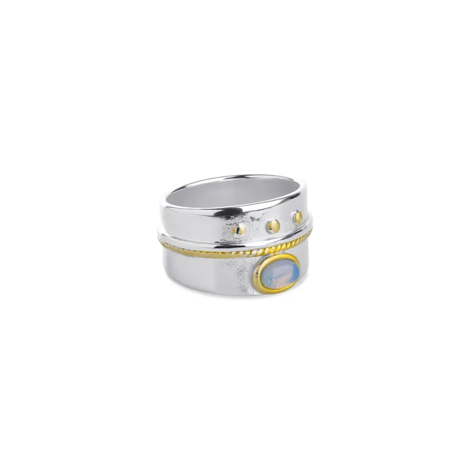 TIMI OF SWEDEN Isra Boheme ring rustfrit stål sølv str. 18