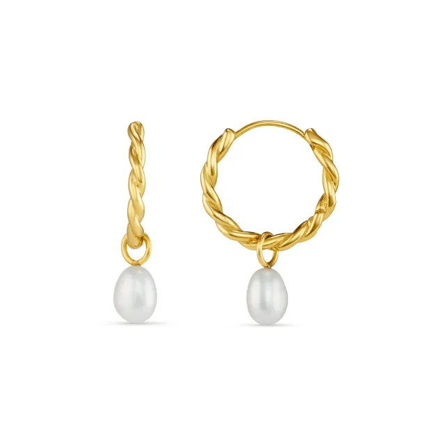 Orelia LUXE Rope Pearl Drop øreringe guld perle