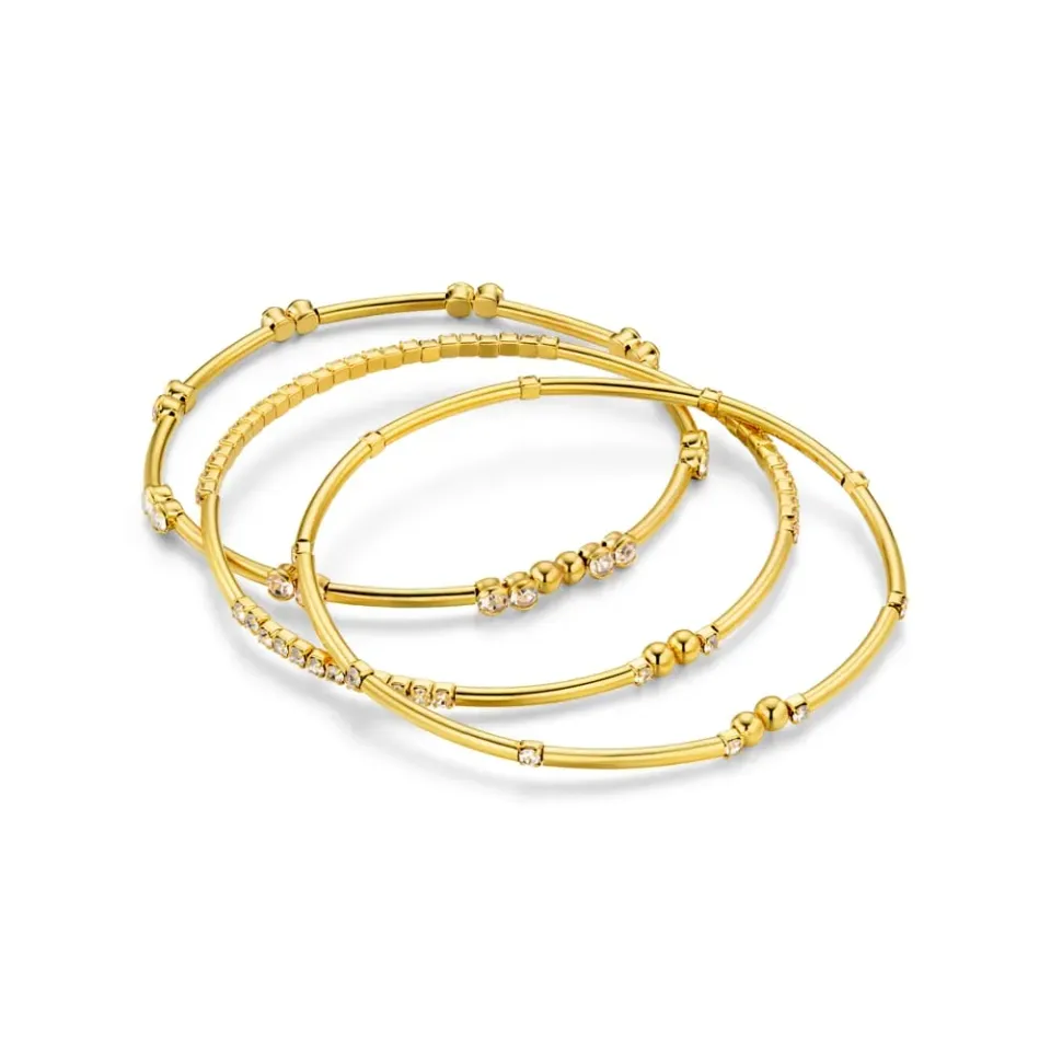 Orelia Mixed Crystal Stretch armbåndssæt forgyldt 3-pak