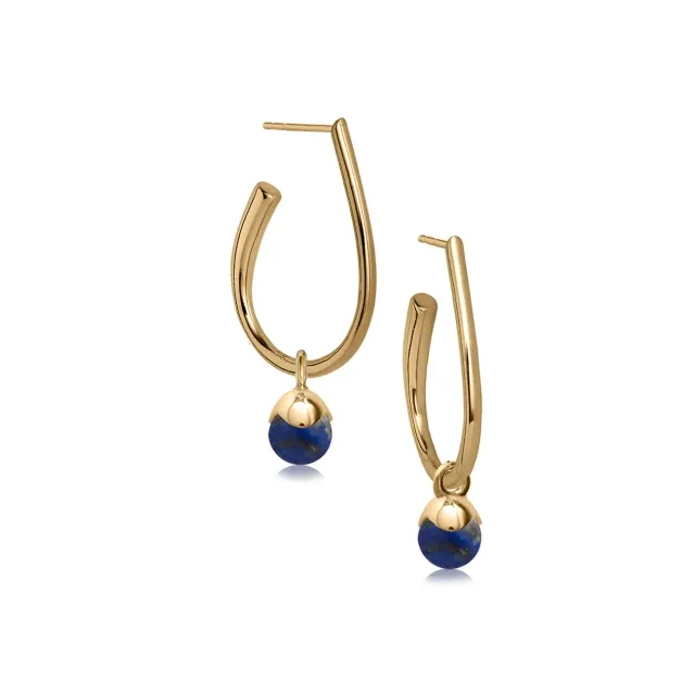 Bykjaergaard Glory øreringe lapis lazuli forgyldt Small