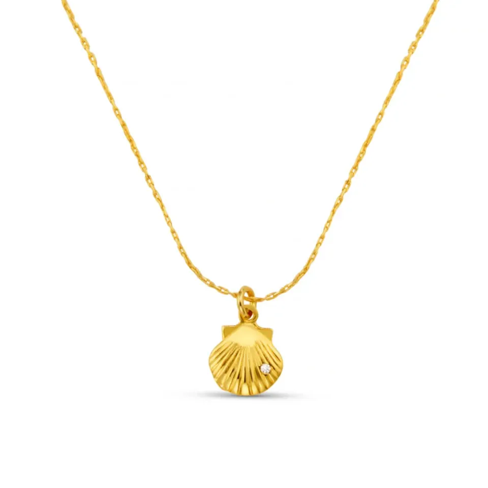 Orelia Fine Crystal Shell halskæde guld choker