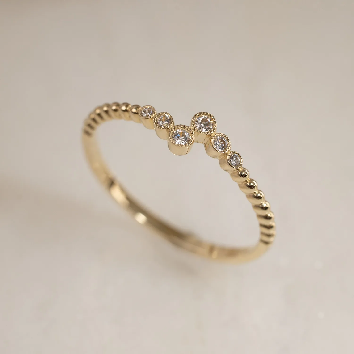 Sisi Copenhagen Rina krystalring massivt guld 9 kt