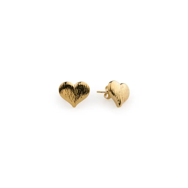 Timi of Sweden Suvy Ribbed Heart ørestikker guld vandtæt