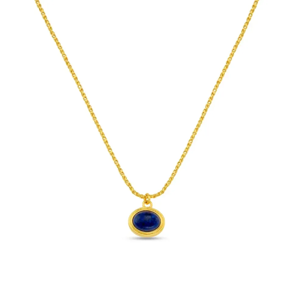 Orelia Semi-Precious Lapis Charm halskæde guld blå sten