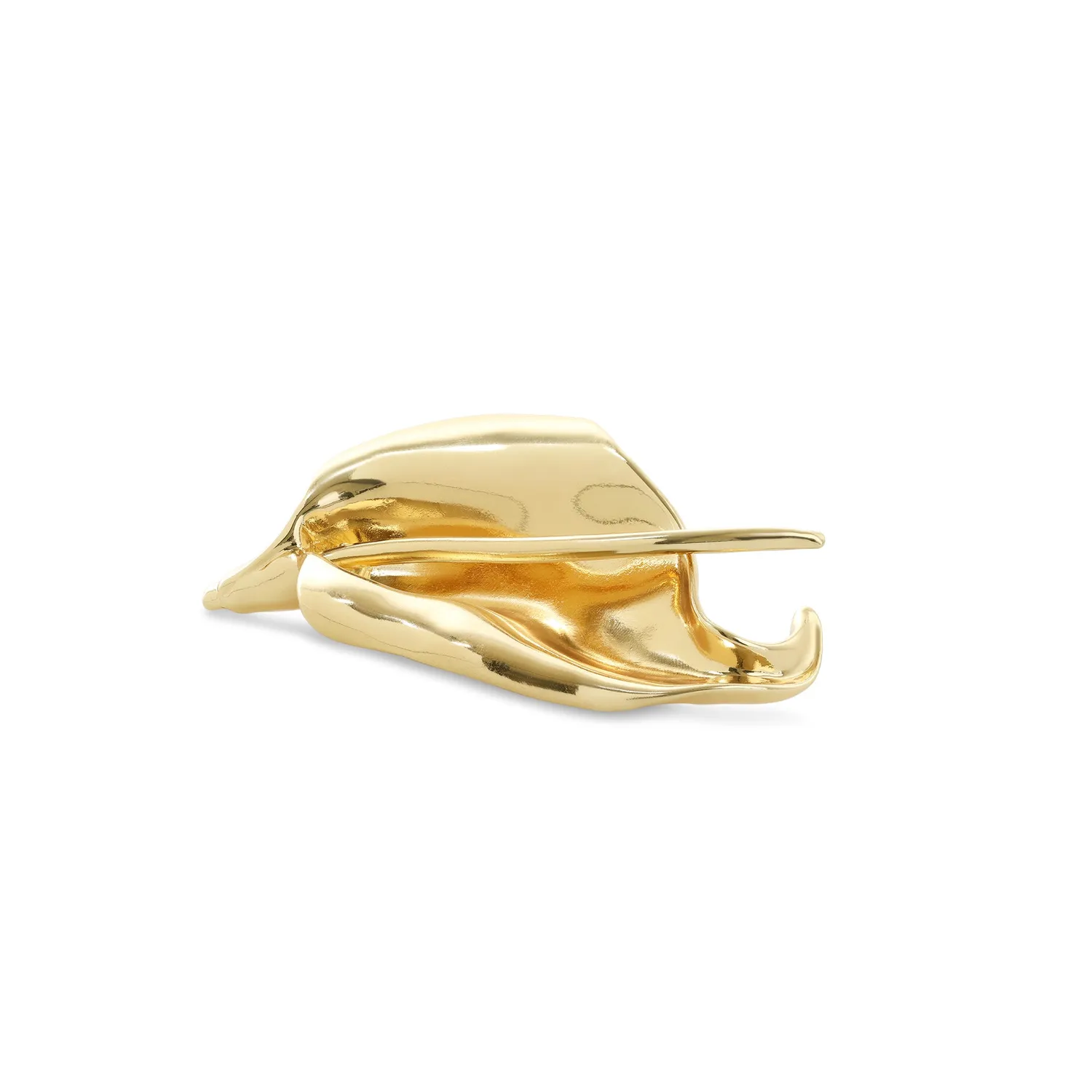 TIMI OF SWEDEN Leslie abstrakt broche guld 73 mm