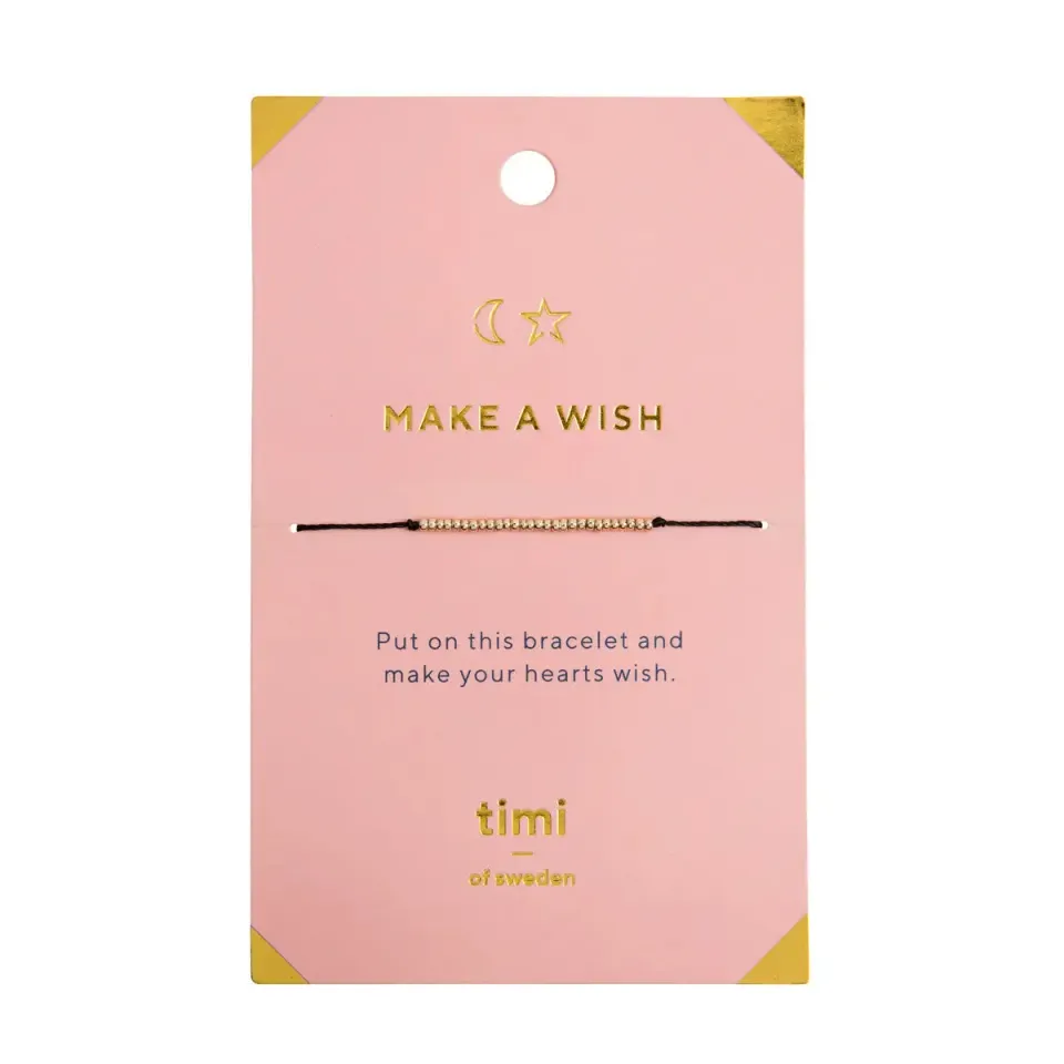 TIMI OF SWEDEN Make a Wish bead armbånd sort klassisk