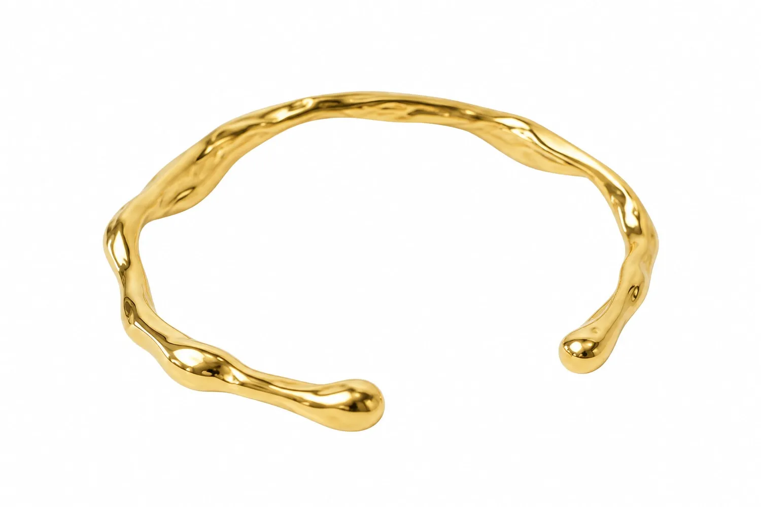Wos Klara armbånd guld bølge 6,5 cm