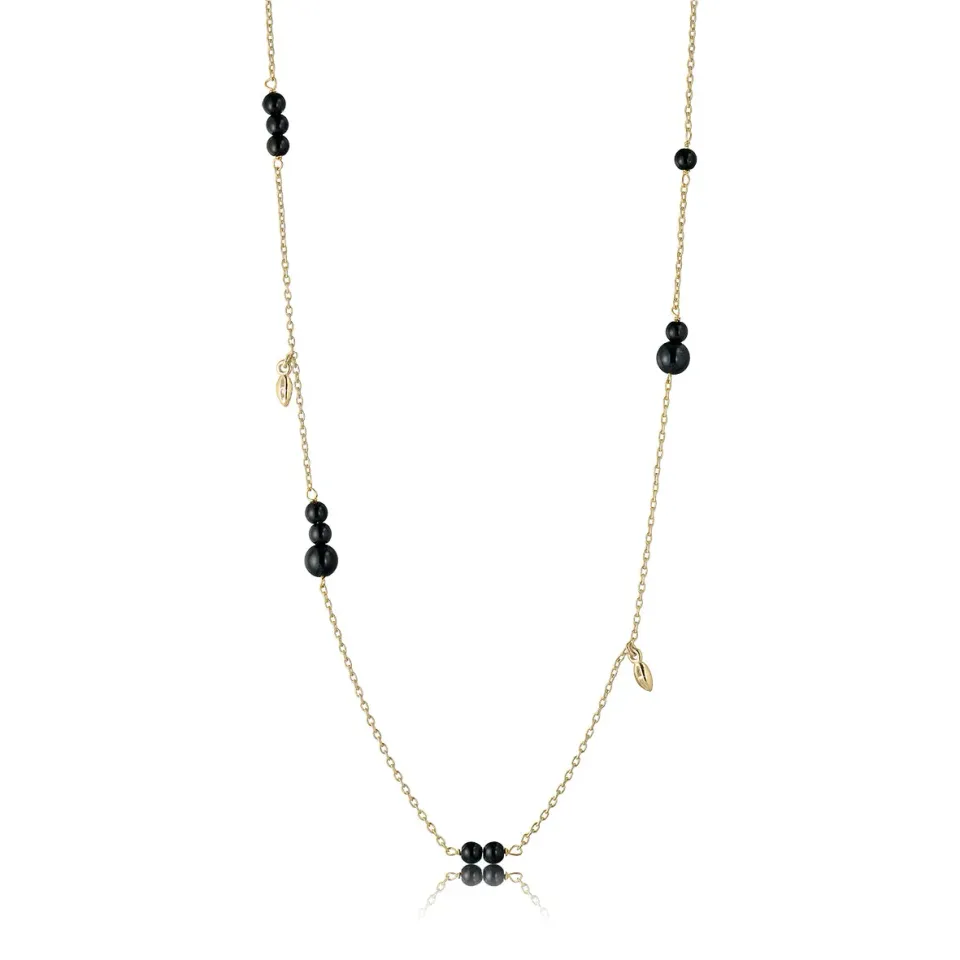 Bykjaergaard Berries halskæde forgyldt sort onyx