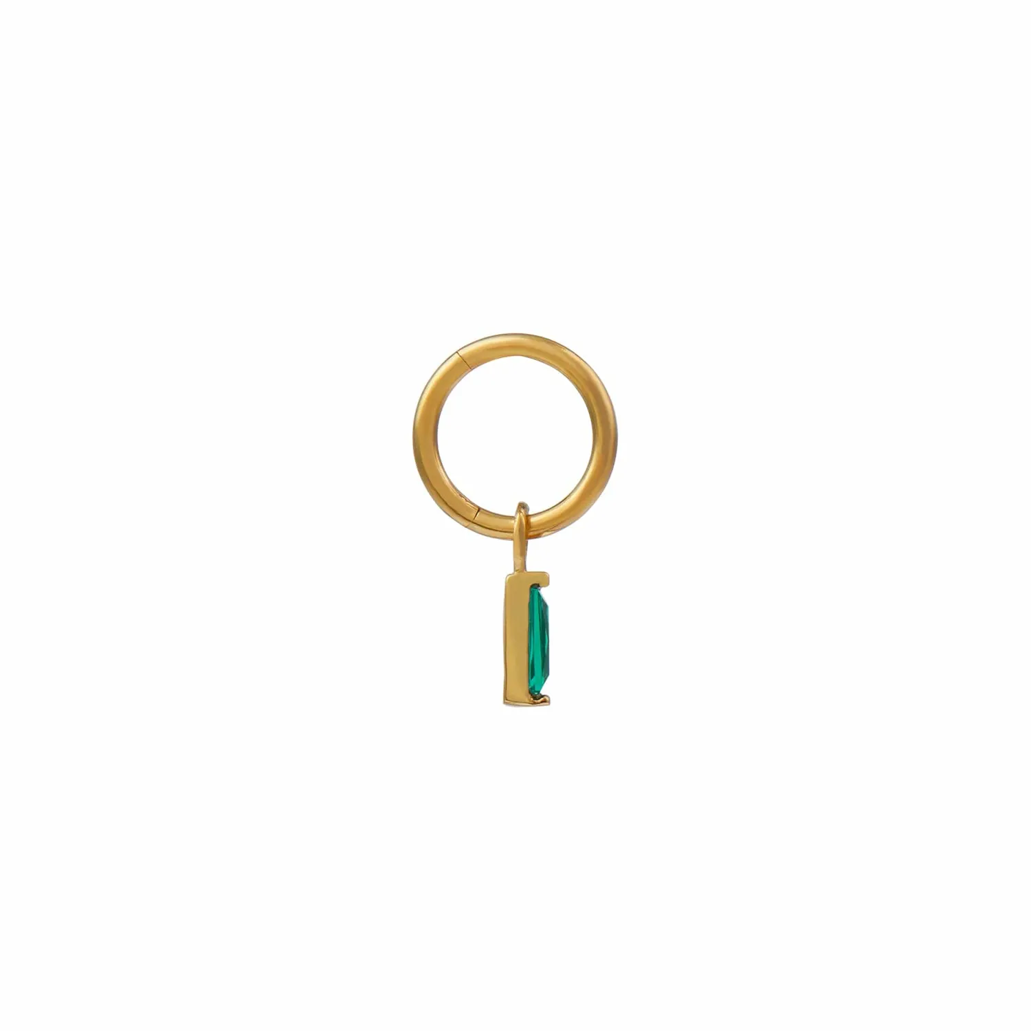 Orelia Emerald Baguette Clicker Hoop 6mm øreringe guld