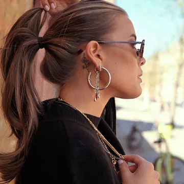 TIMI OF SWEDEN Kate chain hoop øreringe guld 72 mm