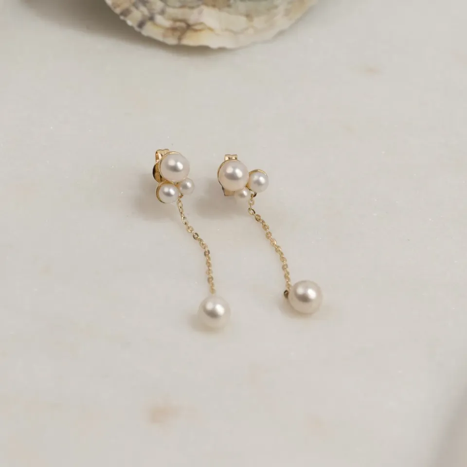 Sisi Copenhagen Pauline Pearl Drop øreringe 9 kt guld perle