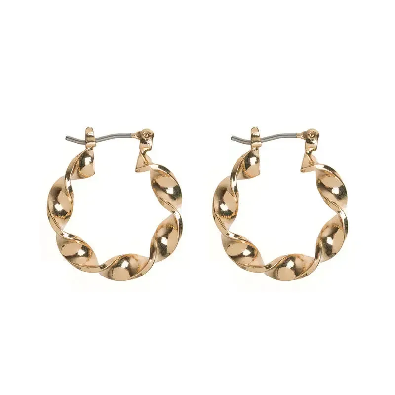 TIMI OF SWEDEN Twisted Hoop øreringe guld chunky