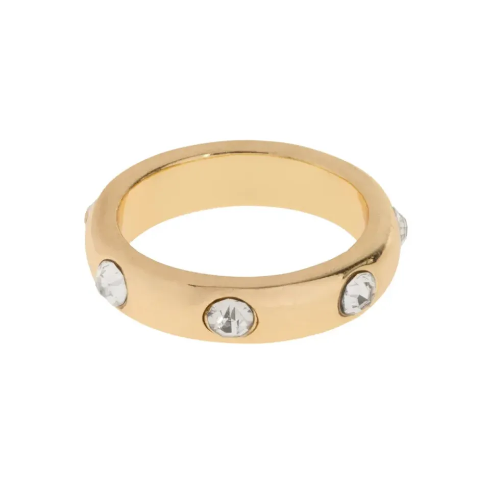 TIMI OF SWEDEN Nandi ring forgyldt med zirkonia str 17