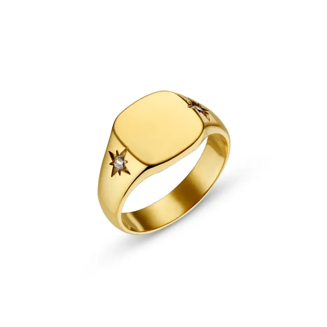 Orelia LUXE Crystal Starburst Signet ring guld vandtæt
