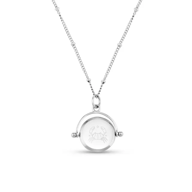 Orelia LUXE Cancer Zodiac Spinner halskæde sølv