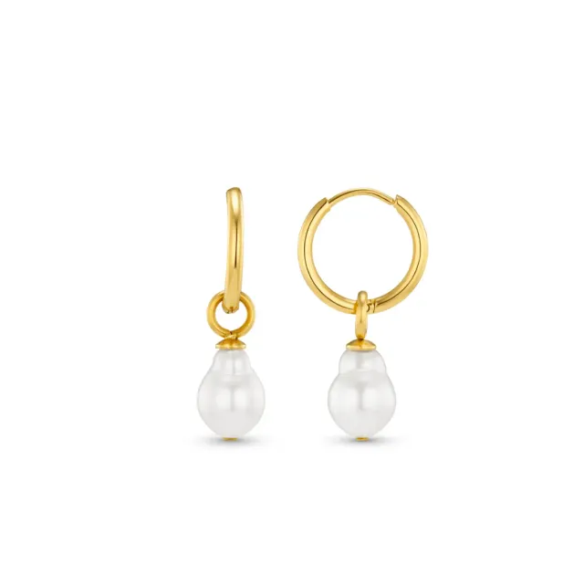 Orelia LUXE Pearl Drop Hoop øreringe guld