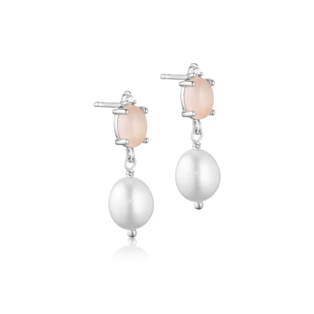 Bykjaergaard Allure øreringe sølv rosa quartz