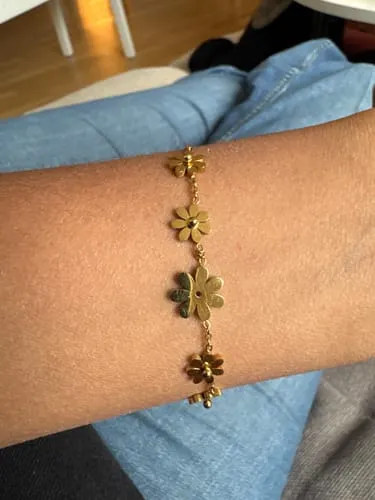TIMI OF SWEDEN Fay armbånd blomster guld rustfrit stål